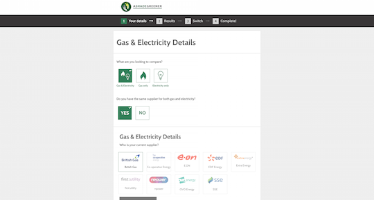ASG Energy Comparison Website Form